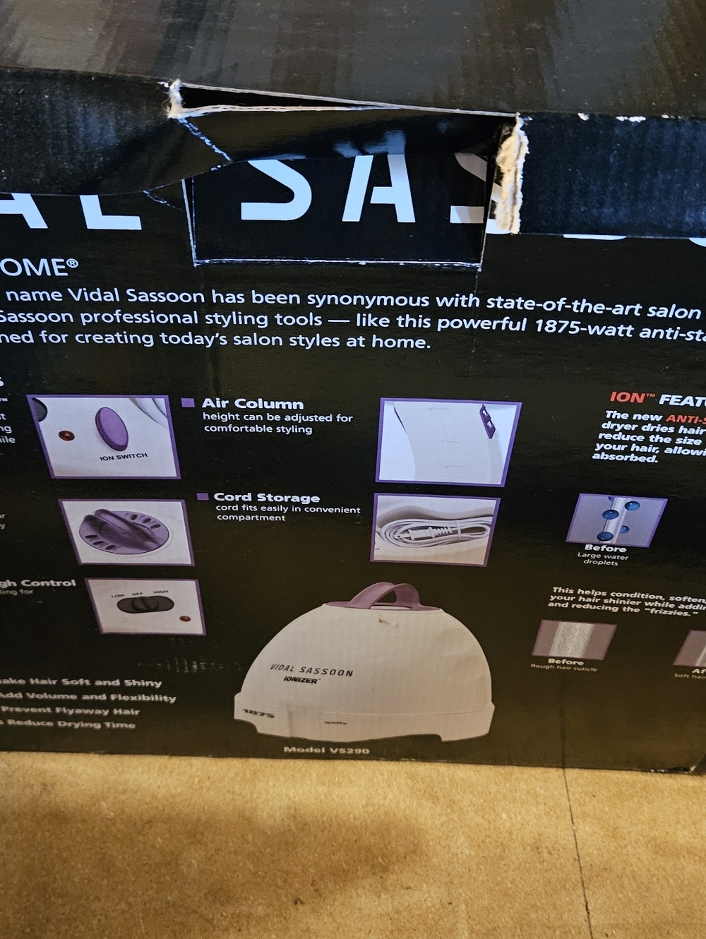 Vidal Sassoon Professional Salon Hair Dryer - White - Picture 3 of 5